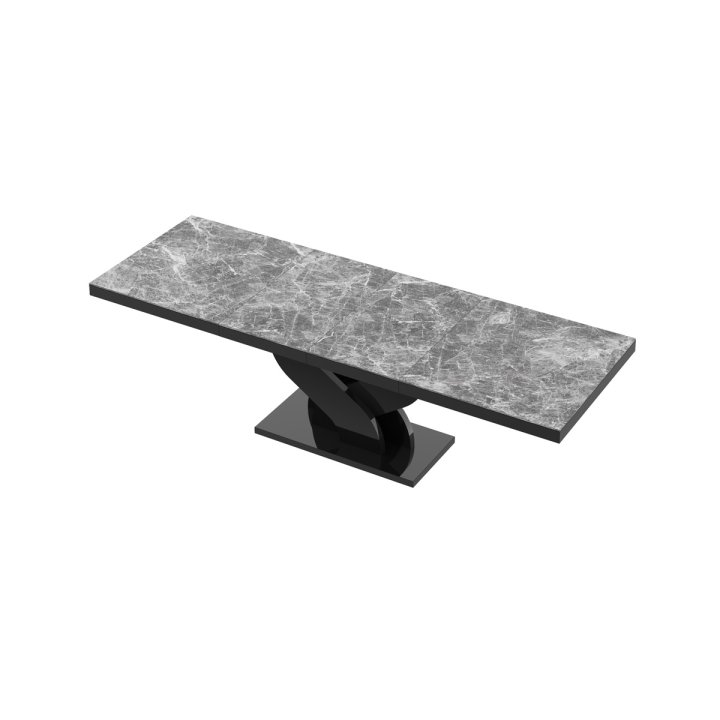 Stół Bella 160 Venatino Dark Mat+Biały Super Print (Hg/Mat)